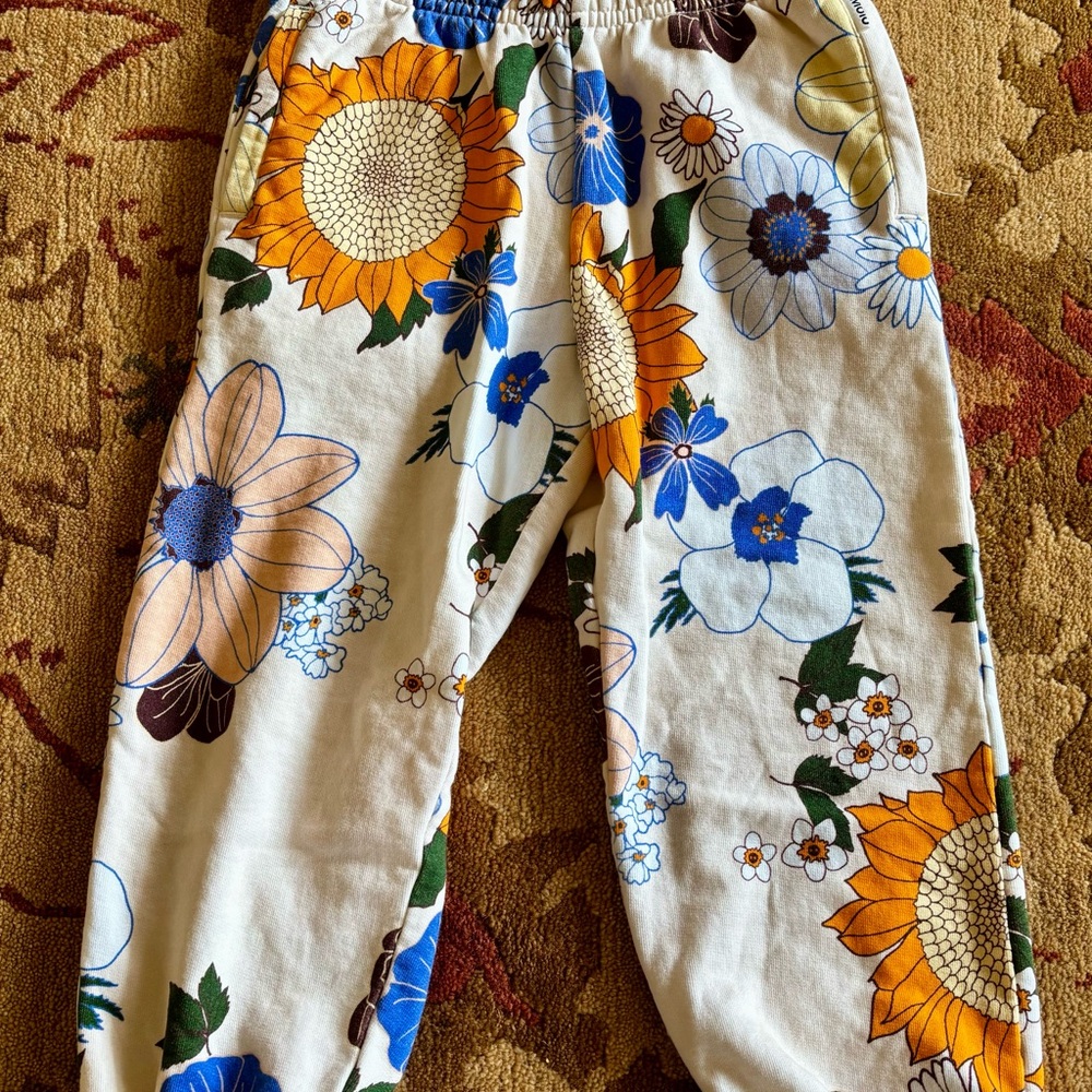 Molo Floral Adan Sweatpants - 116 NWOT Blue, Orange colorful